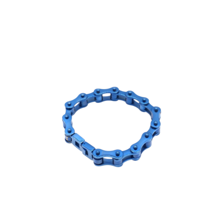 Mens Original 1:2 in Stainless Steel Bike Chain Bracelet in Blue