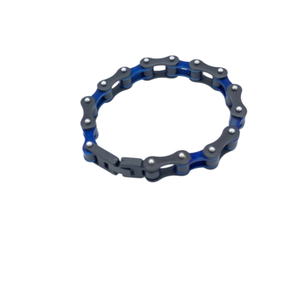 Mens Original 1:2 in Stainless Steel Bike Chain Bracelet in Blue and Black