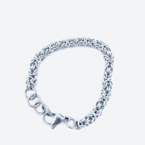 Womens Byzantine Stainless Steel Adjustable Bracelet