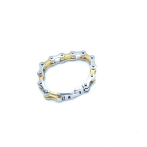 Womens Original 1/2 in Stainless Steel Bike Chain Bracelet in Gold and Silver