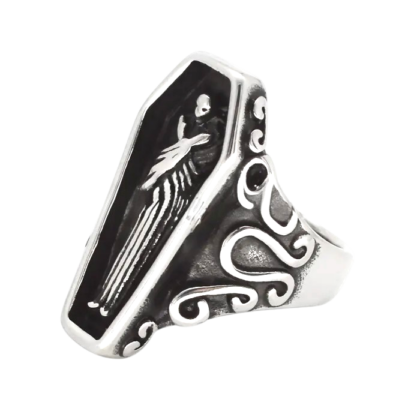 Coffin Skeleton Ring